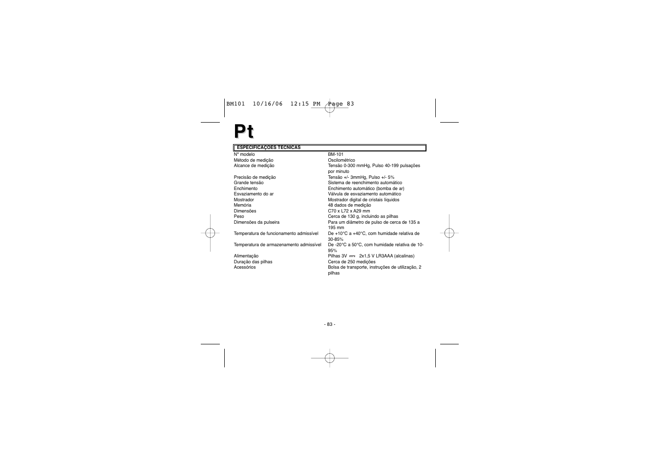 Elta BM-101 User Manual | Page 83 / 133