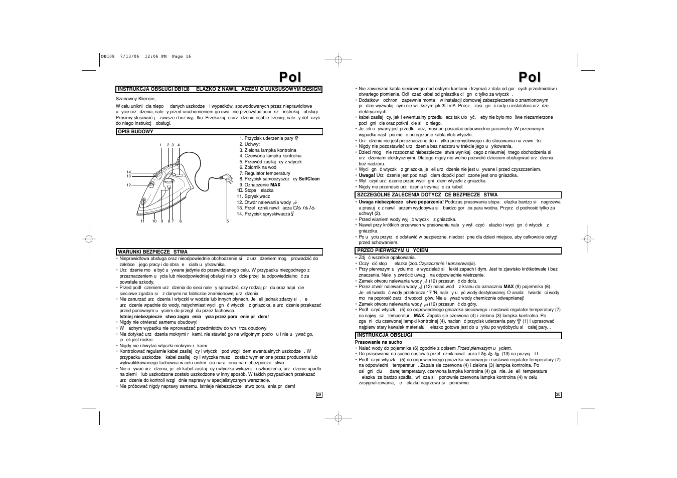 Elta DB108 User Manual | Page 16 / 19