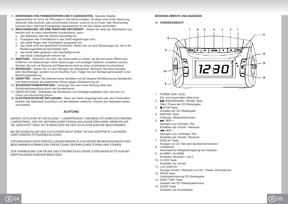 Elta 4574_im p004,05_d.pdf | Elta 4574 User Manual | Page 3 / 85