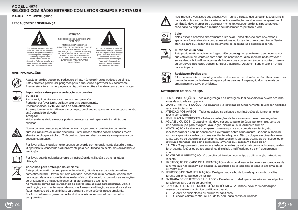 Elta 4574_im p074,75_pt.pdf | Elta 4574 User Manual | Page 38 / 85