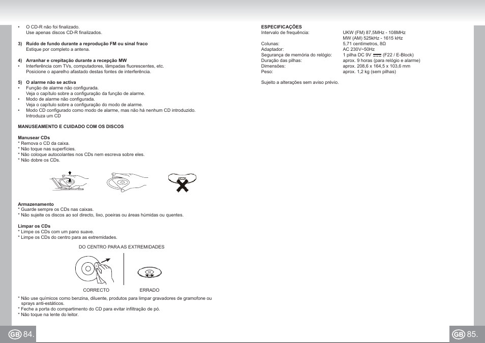 Elta 4574_im p084,85_pt.pdf | Elta 4574 User Manual | Page 43 / 85