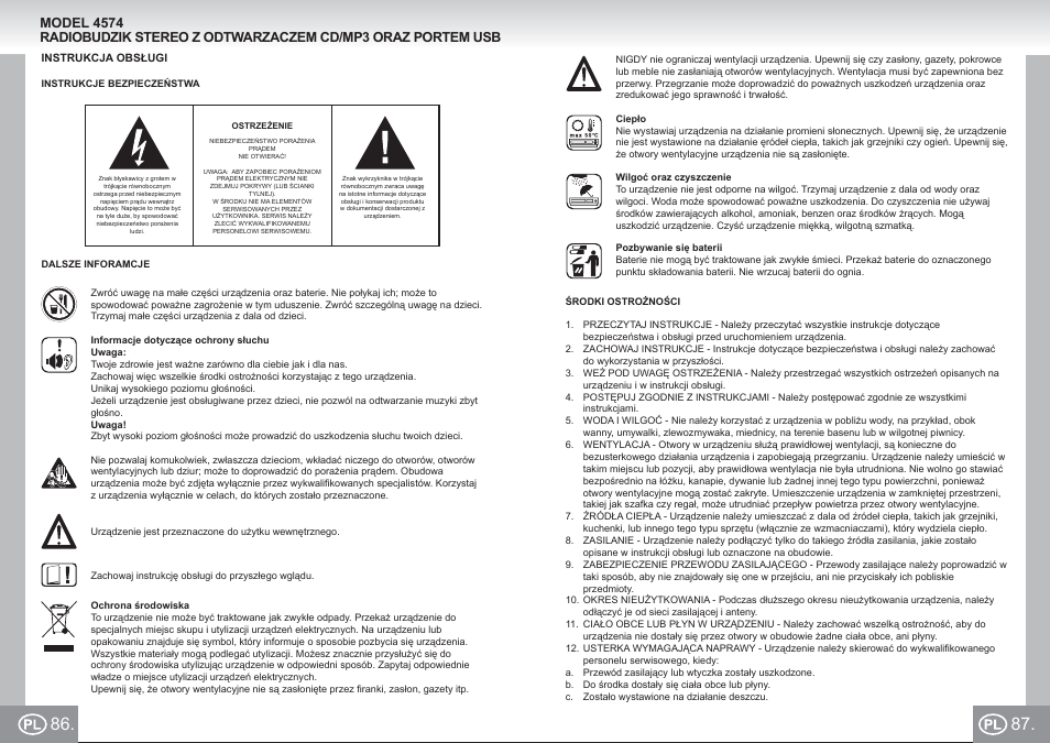 Elta 4574_im p086,87_pl.pdf | Elta 4574 User Manual | Page 44 / 85
