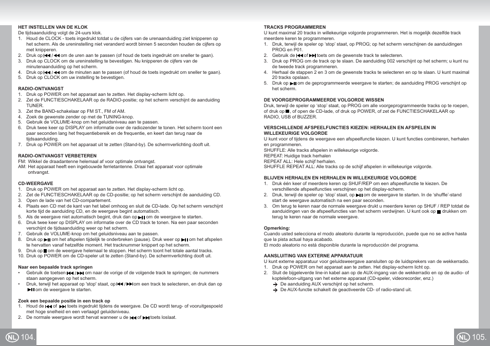 Elta 4574_im p104,105_nl.pdf | Elta 4574 User Manual | Page 53 / 85