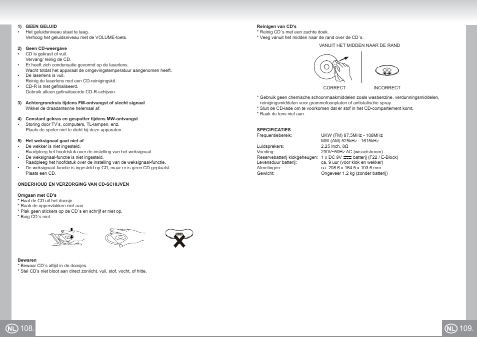 Elta 4574_im p108,109_nl.pdf | Elta 4574 User Manual | Page 55 / 85