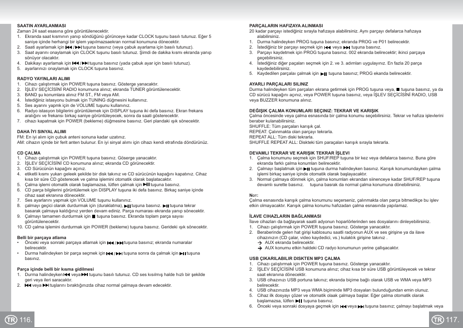 Elta 4574_im p116,117_tr.pdf | Elta 4574 User Manual | Page 59 / 85