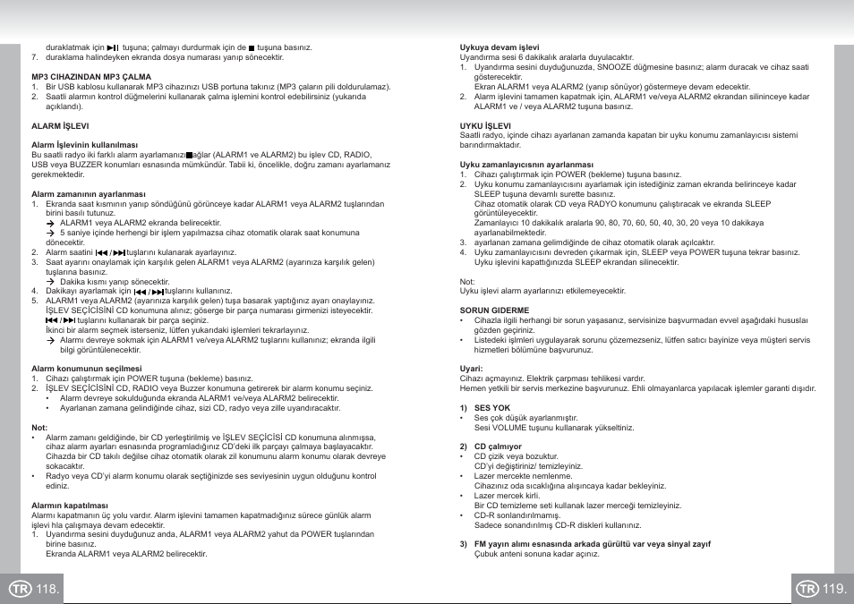 Elta 4574_im p118,119_tr.pdf | Elta 4574 User Manual | Page 60 / 85