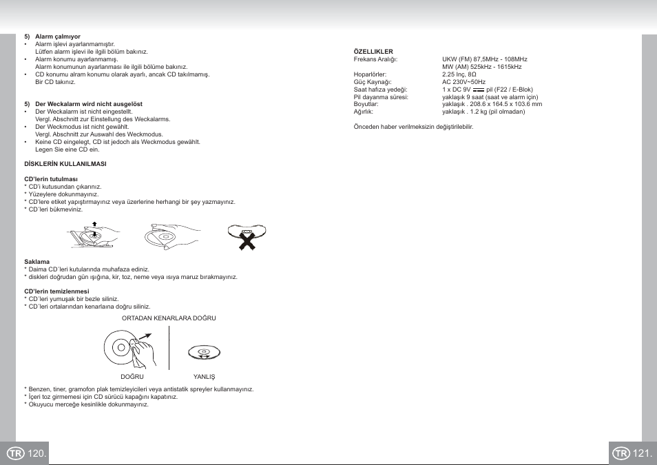 Elta 4574_im p120,121_tr.pdf | Elta 4574 User Manual | Page 61 / 85