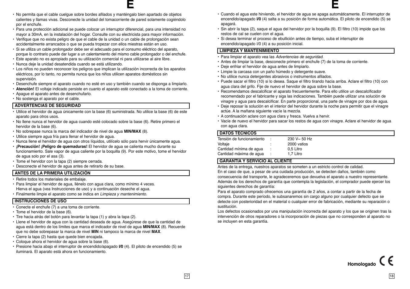 Elta WK101N1 User Manual | Page 10 / 18