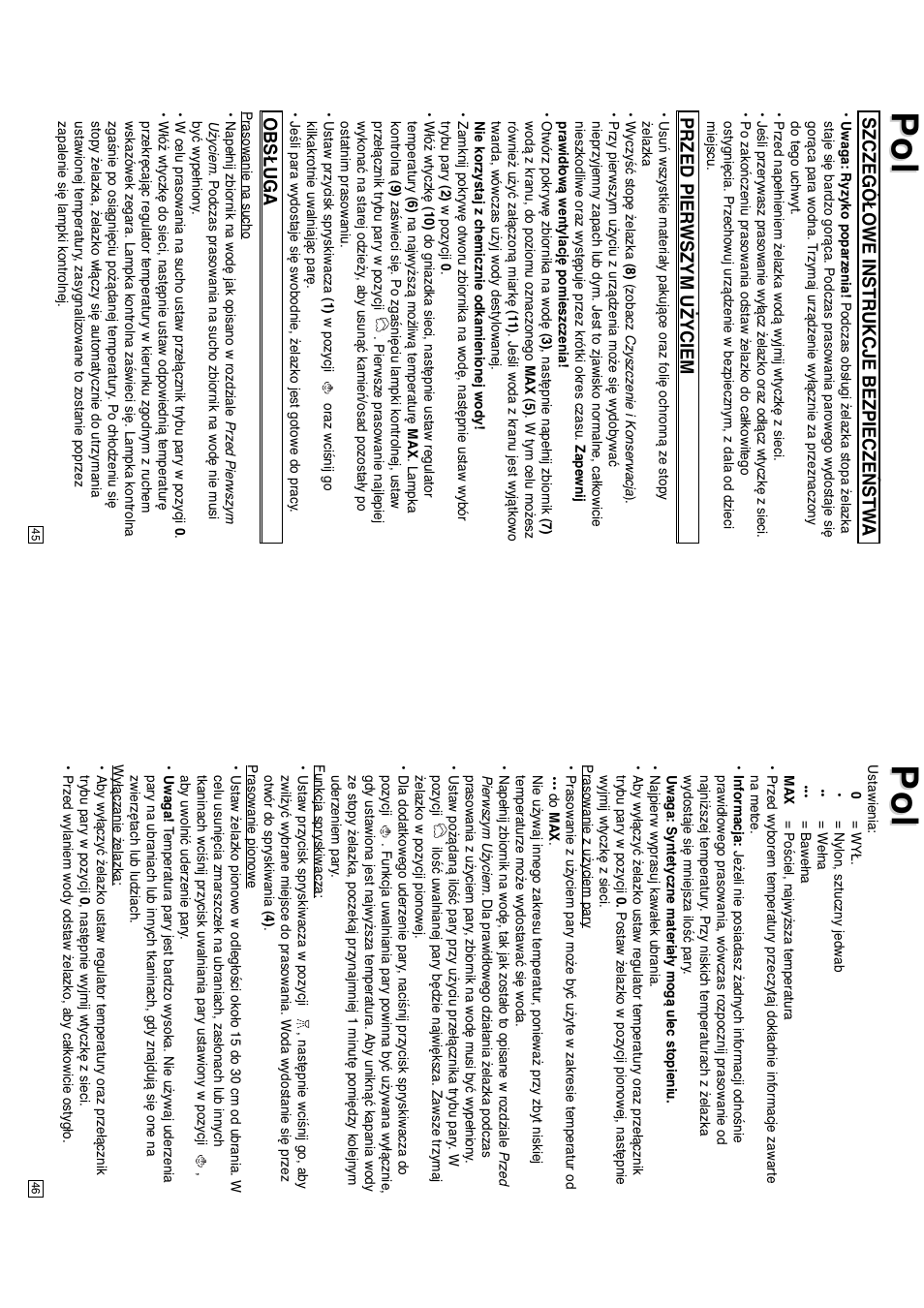 Szczegółowe instrukcje bezpieczeństw a, Przed pier wszym użyciem, Obsługa | Elta DB151 User Manual | Page 24 / 42