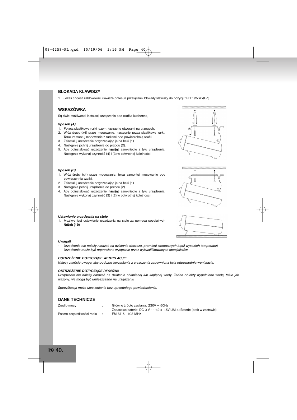 Elta 4259 User Manual | Page 40 / 57