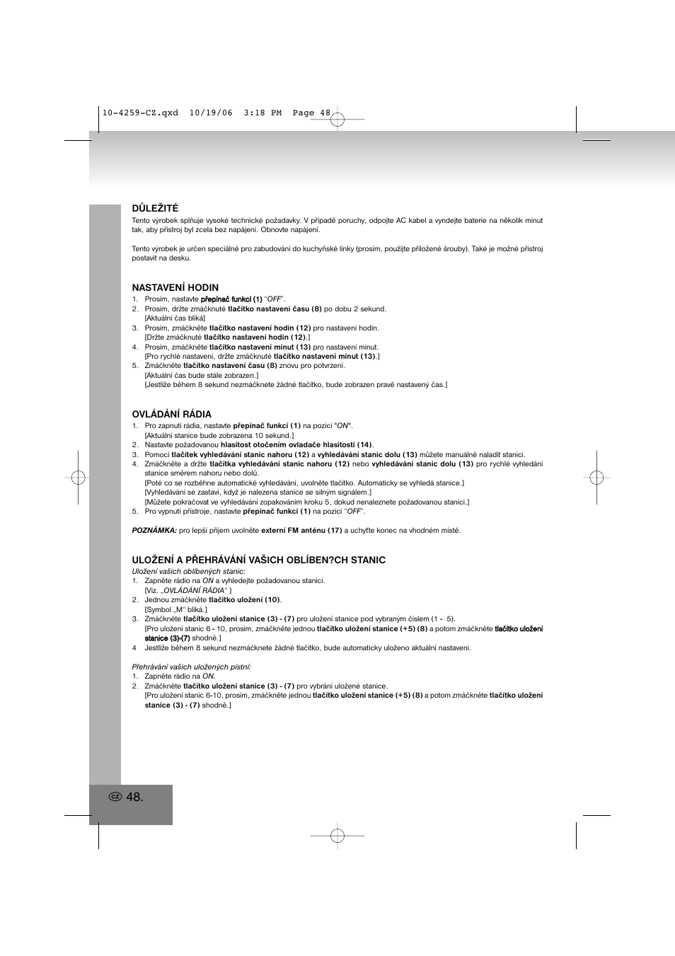 Elta 4259 User Manual | Page 48 / 57