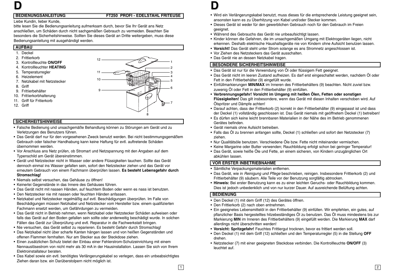 Elta FT250 User Manual | Page 2 / 23