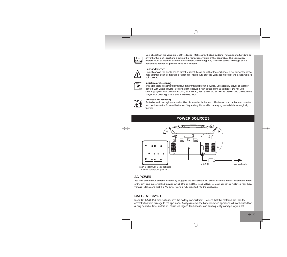 Power sources | Elta 6770M1 User Manual | Page 10 / 79