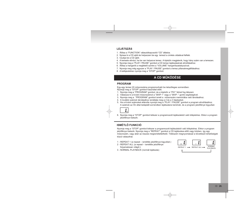 A cd működése | Elta 6770M1 User Manual | Page 28 / 79