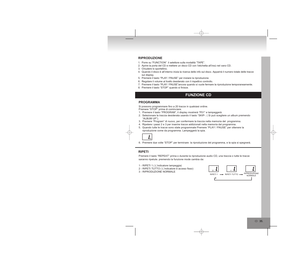 Funzione cd | Elta 6770M1 User Manual | Page 35 / 79