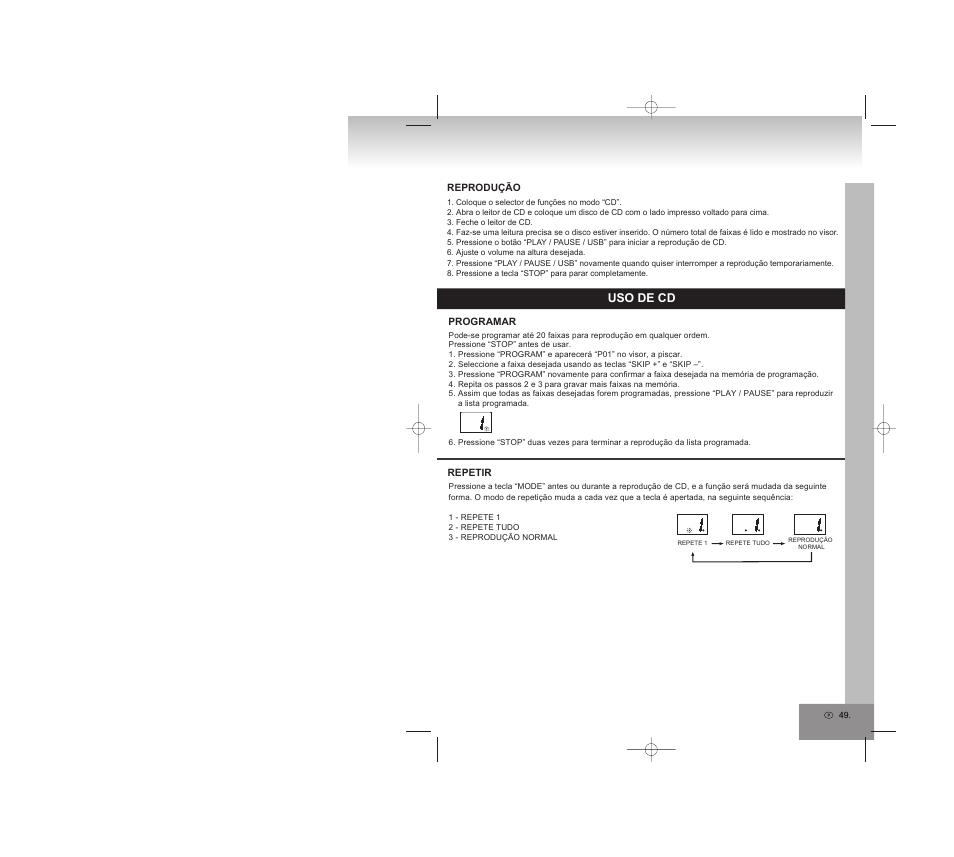 Uso de cd | Elta 6770M1 User Manual | Page 49 / 79
