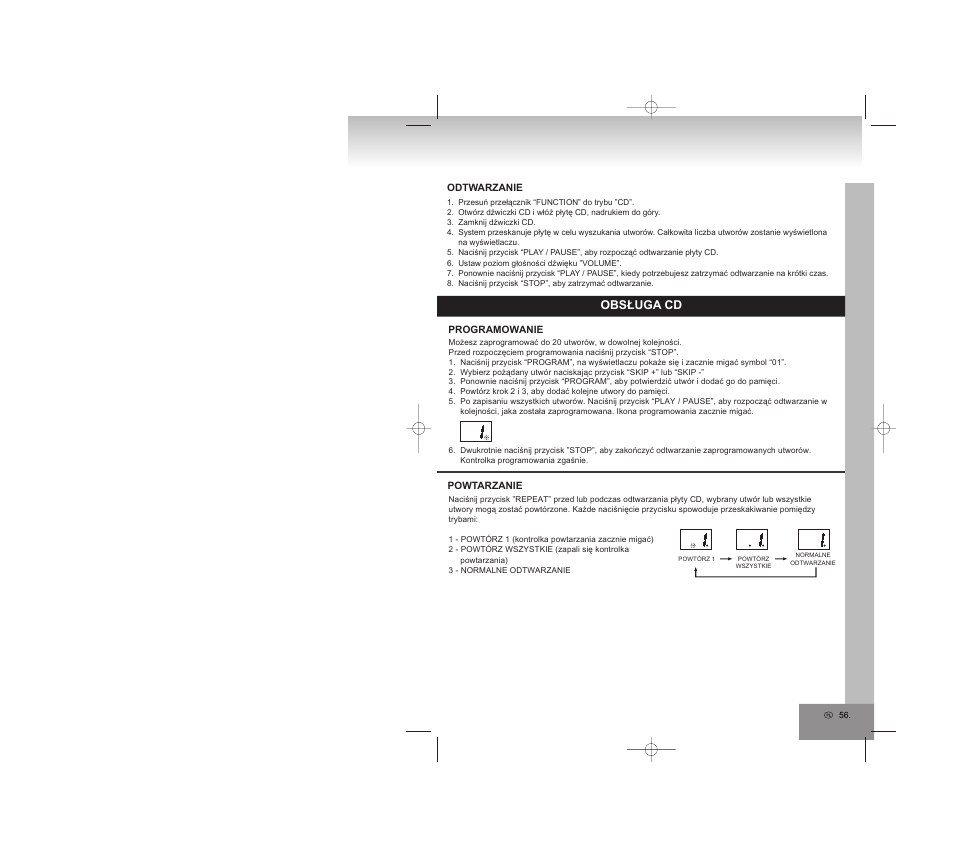 Obsługa cd | Elta 6770M1 User Manual | Page 56 / 79