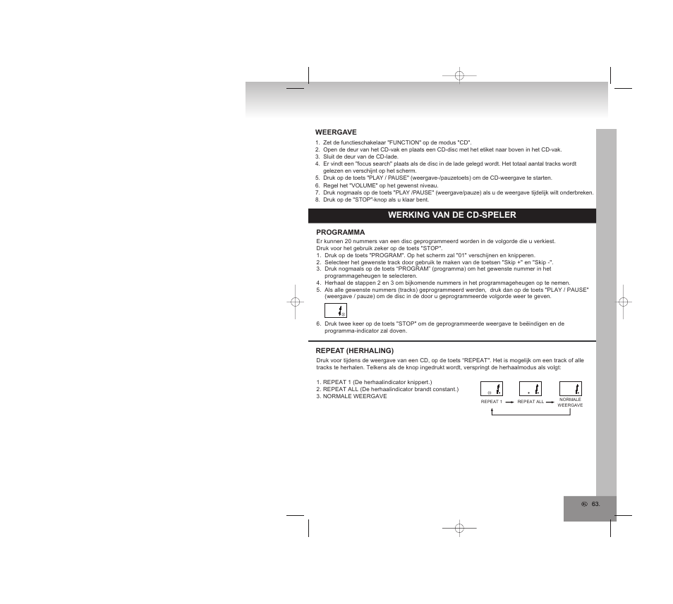 Werking van de cd-speler | Elta 6770M1 User Manual | Page 63 / 79