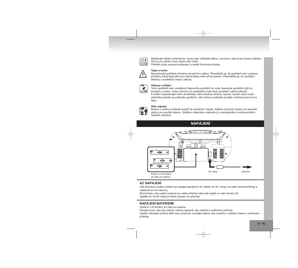 Napájení | Elta 6770M1 User Manual | Page 66 / 79