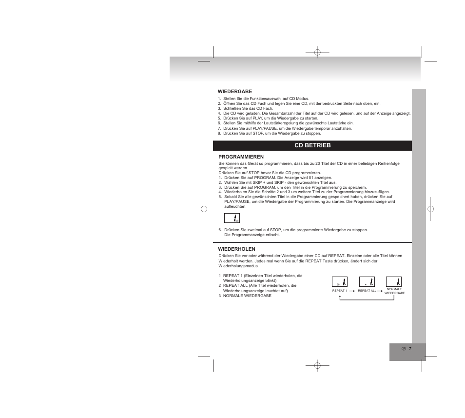 Cd betrieb | Elta 6770M1 User Manual | Page 7 / 79