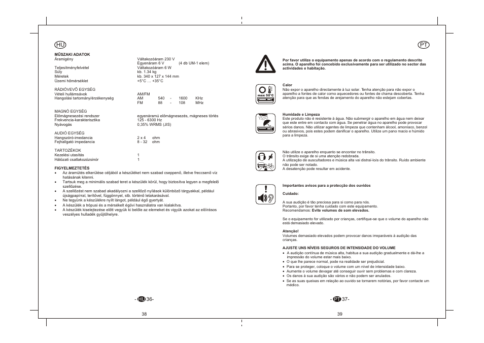 Hu pt | Elta 6264N User Manual | Page 20 / 35