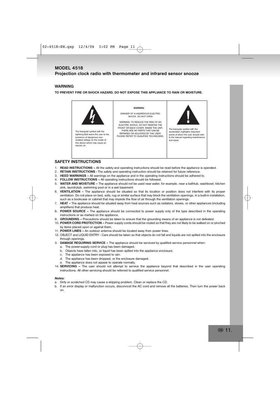 4518-gb.pdf | Elta 4518 User Manual | Page 11 / 101