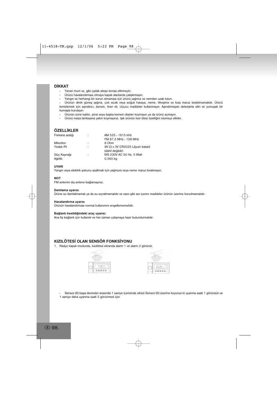Elta 4518 User Manual | Page 98 / 101
