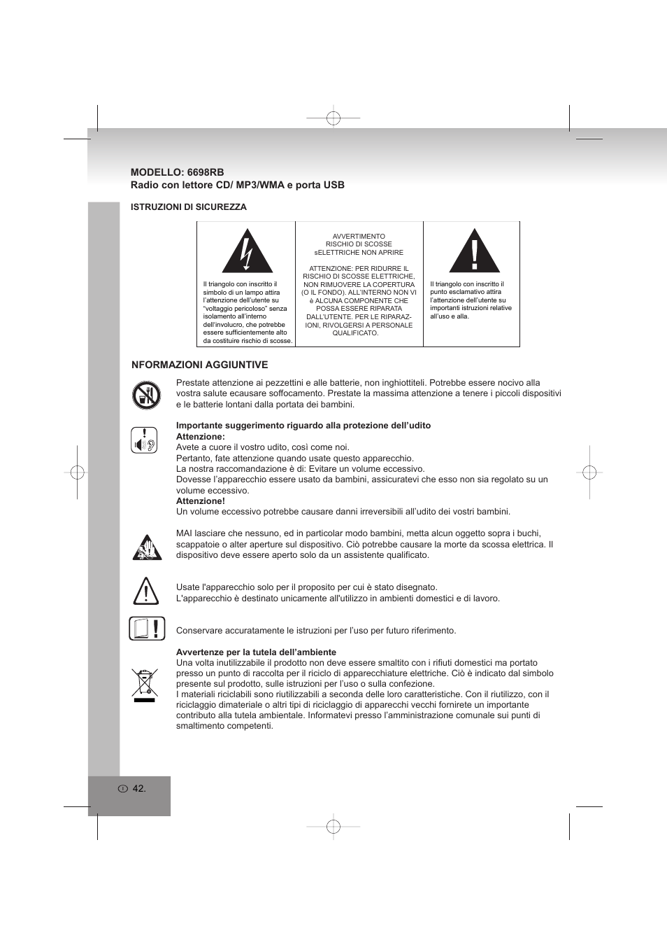 Elta 6698RB User Manual | Page 42 / 142