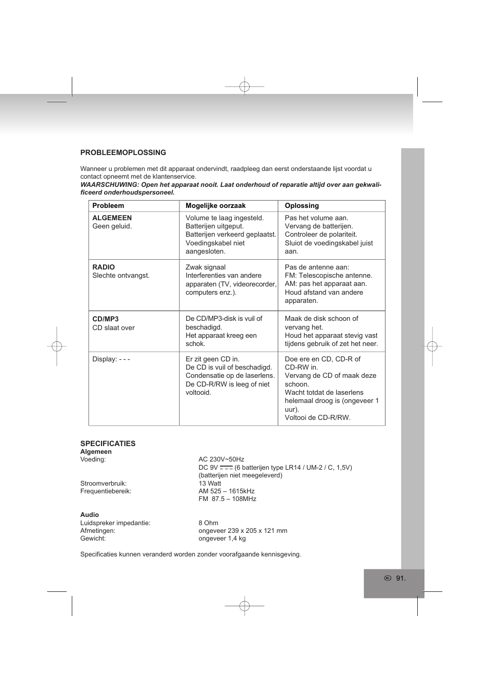 Elta 6698RB User Manual | Page 91 / 142