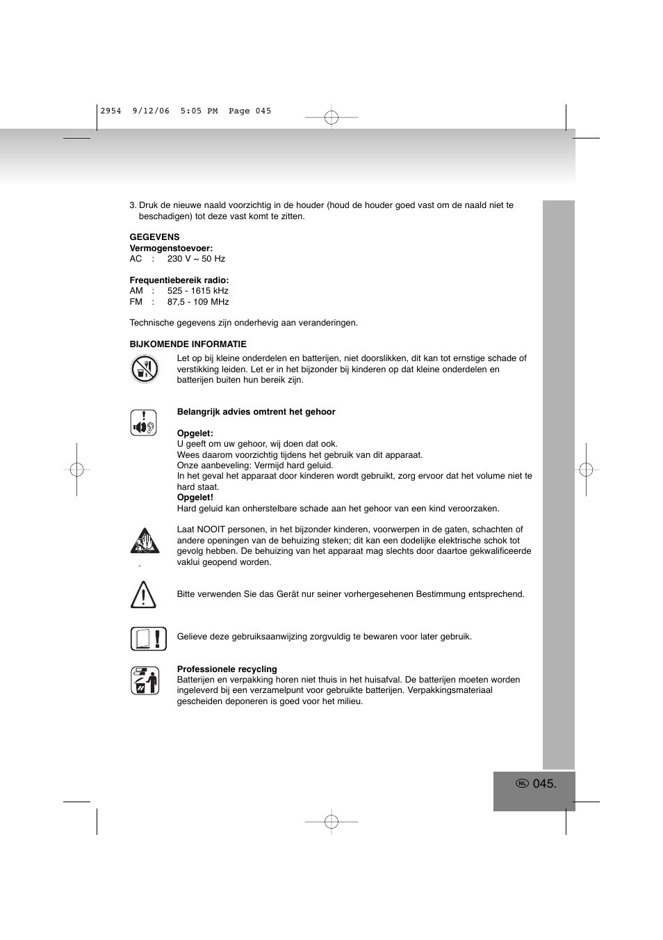 Elta 2954 User Manual | Page 45 / 56