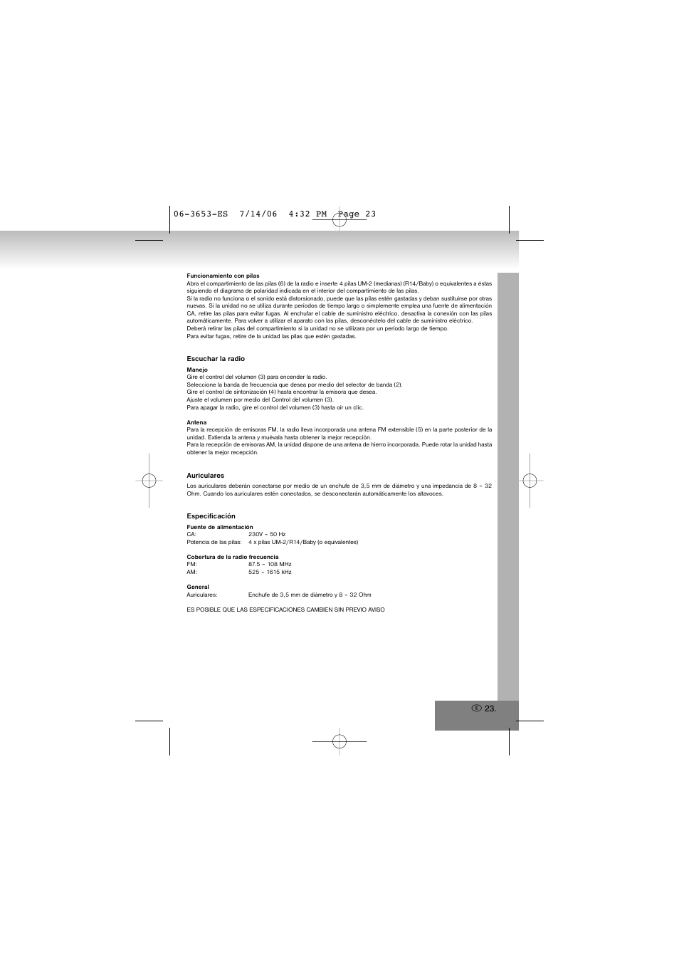 Elta 3653 User Manual | Page 23 / 46