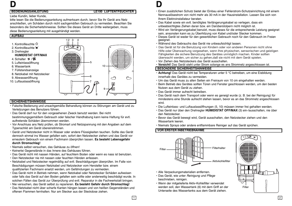 Elta LE100 User Manual | Page 2 / 19