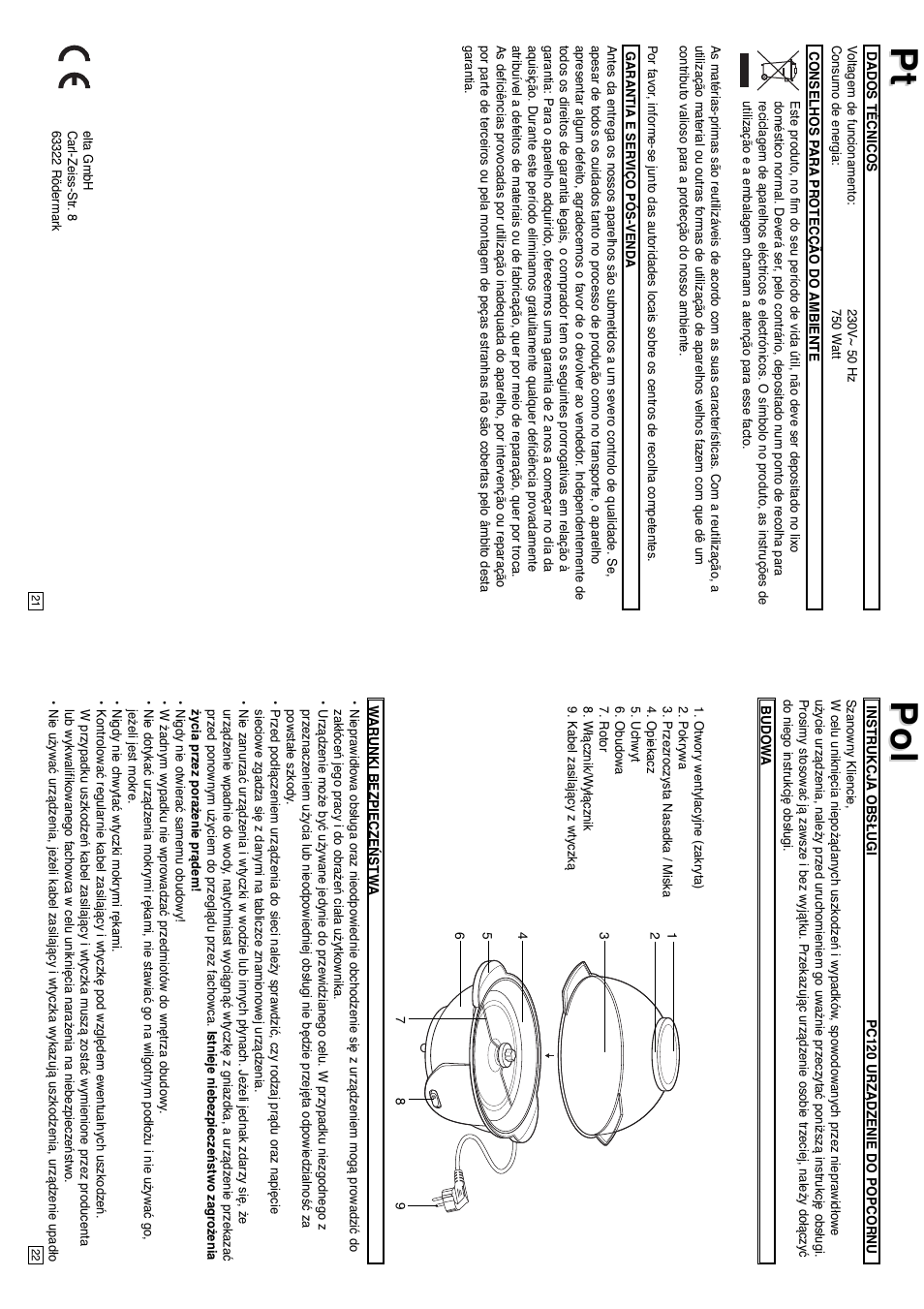 Pt pol pol | Elta PC120 User Manual | Page 12 / 16