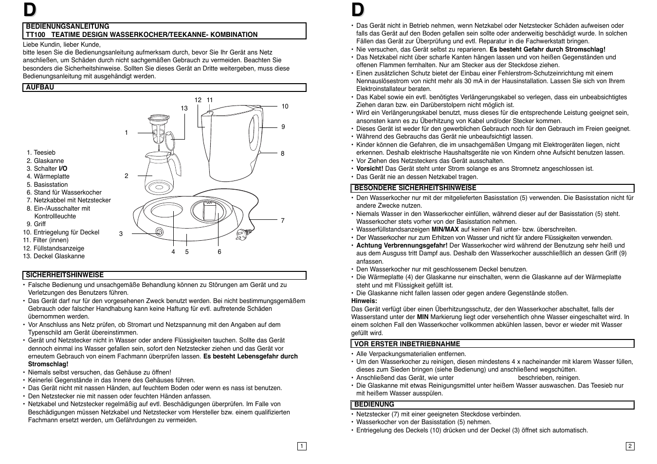 Elta TT100 User Manual | Page 2 / 23