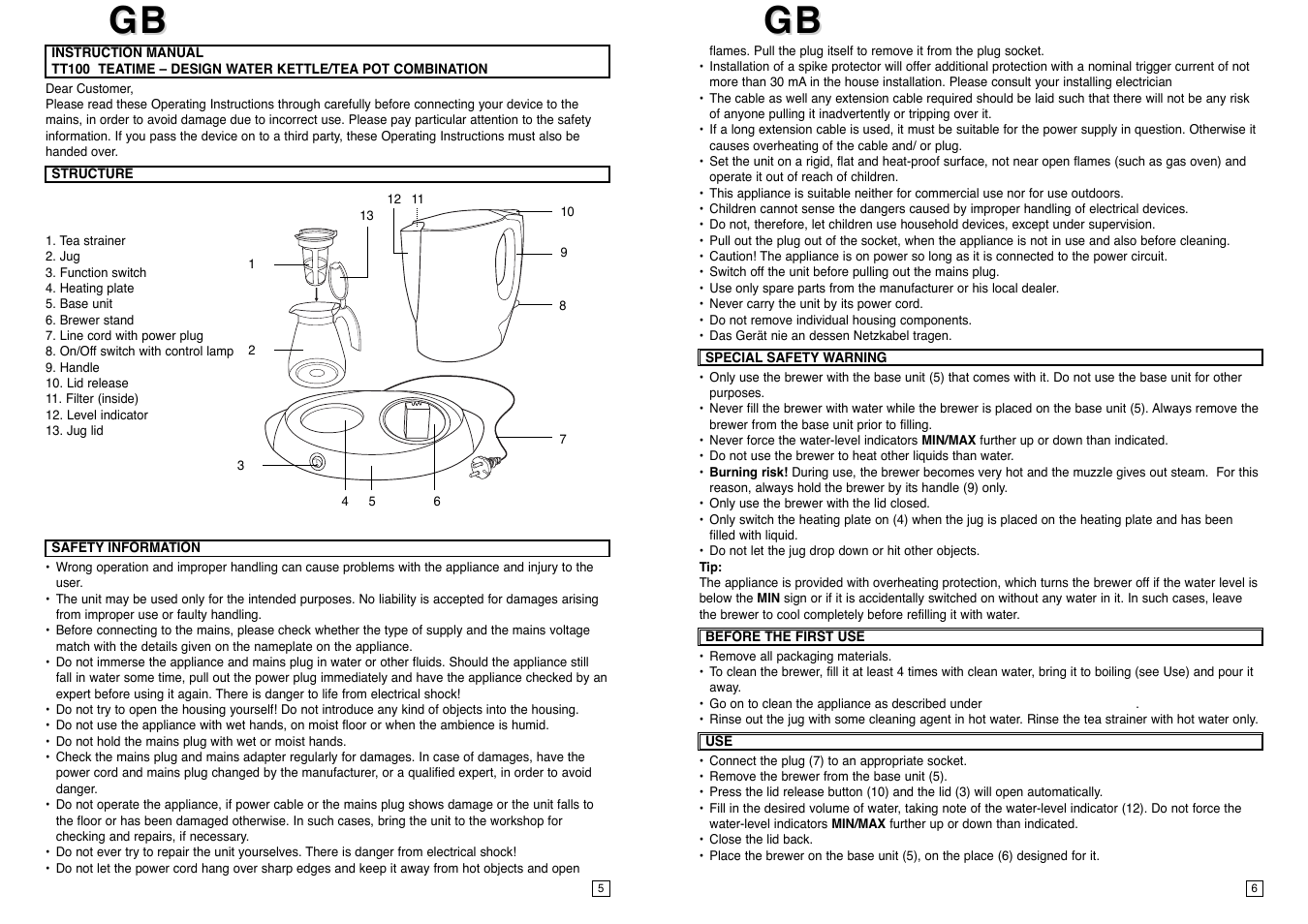 Elta TT100 User Manual | Page 4 / 23