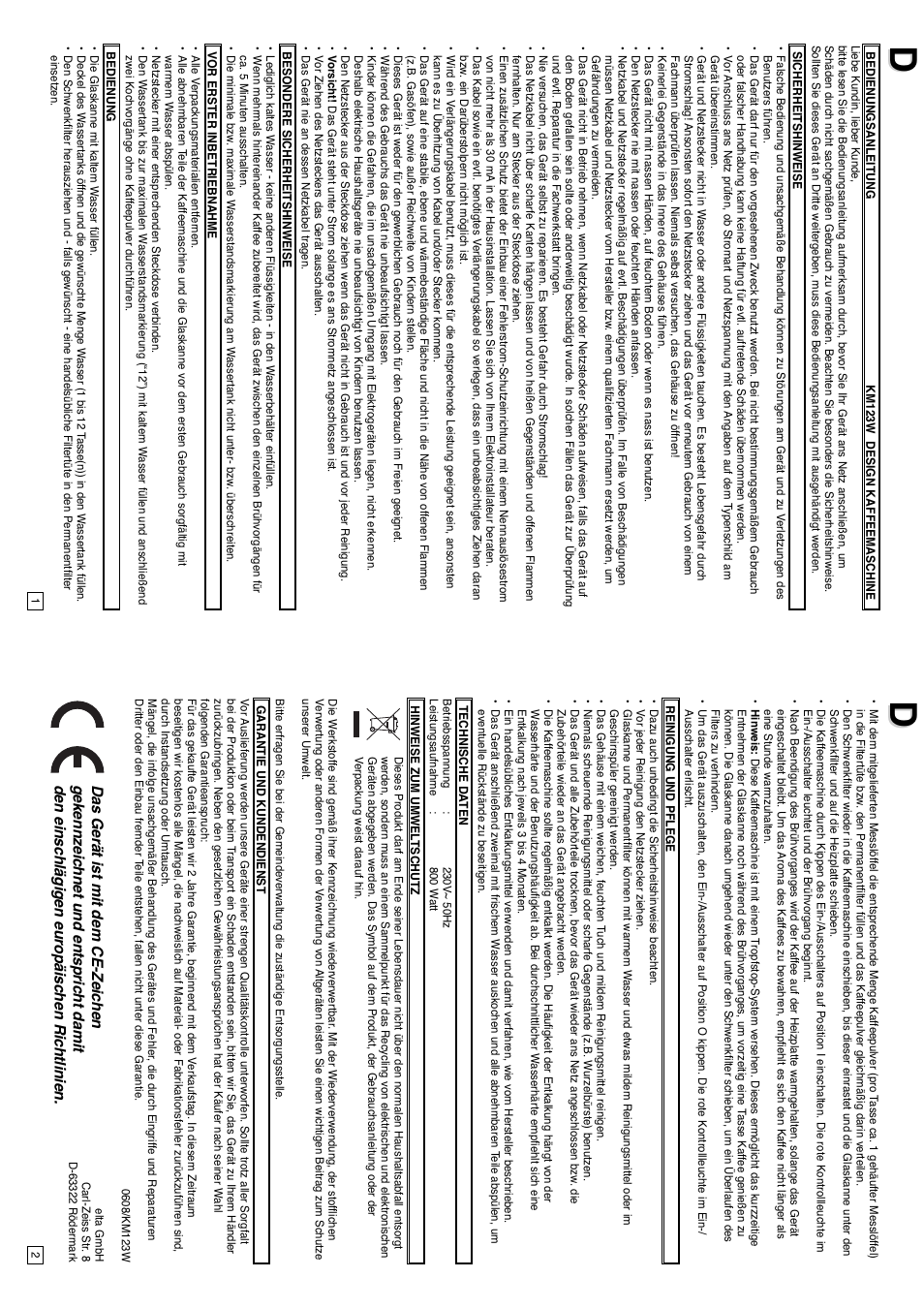Elta KM123W User Manual | Page 2 / 11