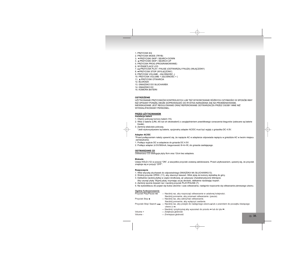 Elta 5788 User Manual | Page 38 / 57