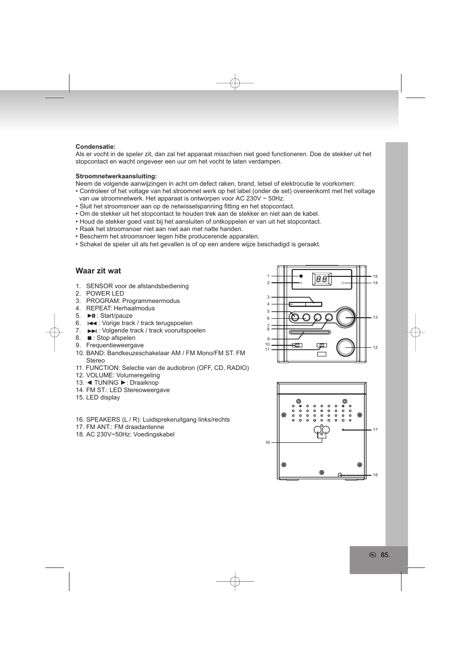 Waar zit wat | Elta 2402N User Manual | Page 85 / 142