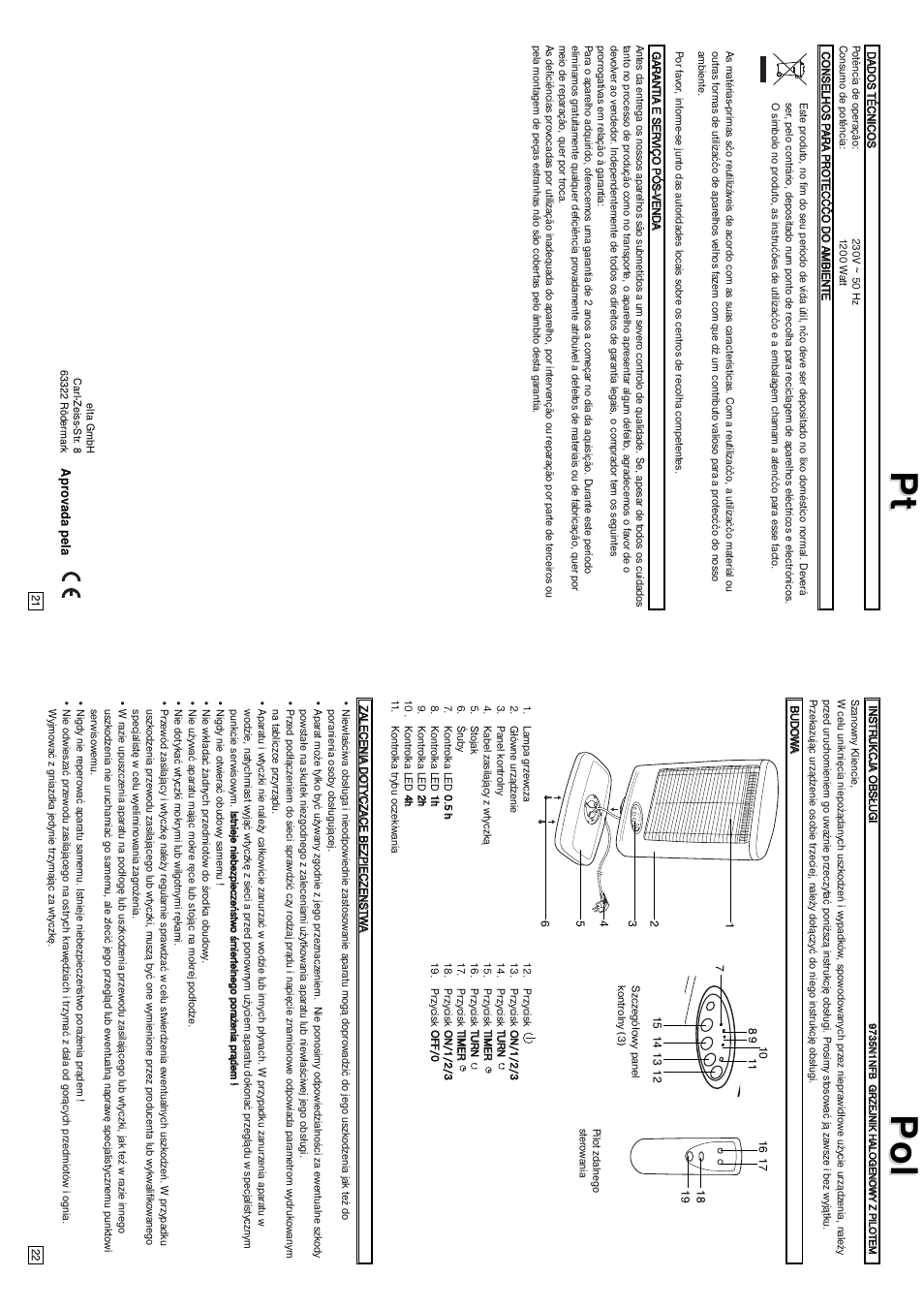 Pt pol pol | Elta Halogen Lamp User Manual | Page 12 / 16