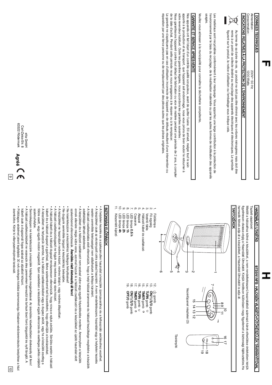 Fh h, Agréé | Elta Halogen Lamp User Manual | Page 6 / 16