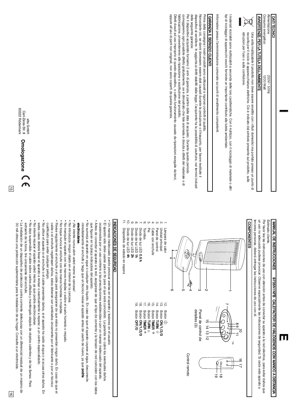 Omologazione | Elta Halogen Lamp User Manual | Page 9 / 16