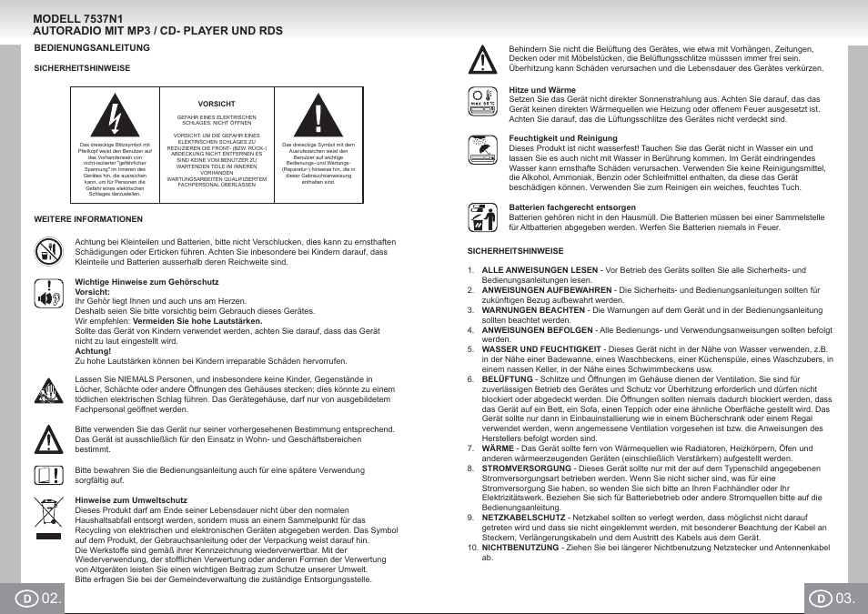 7537n1 im p002,03_d.pdf | Elta 7537N1 User Manual | Page 2 / 95