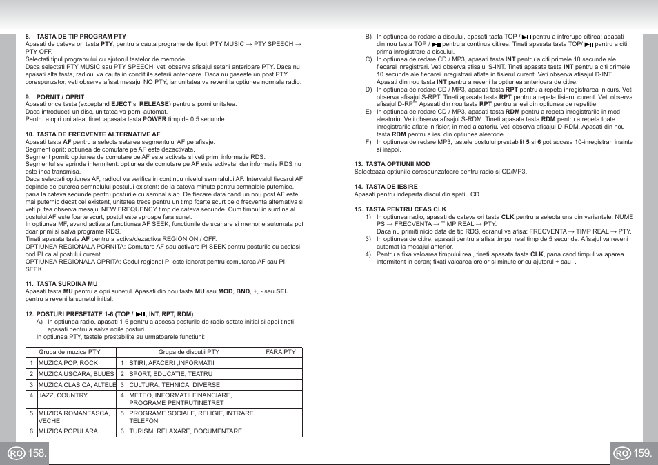 7537n1 im p158,159_ro.pdf | Elta 7537N1 User Manual | Page 80 / 95