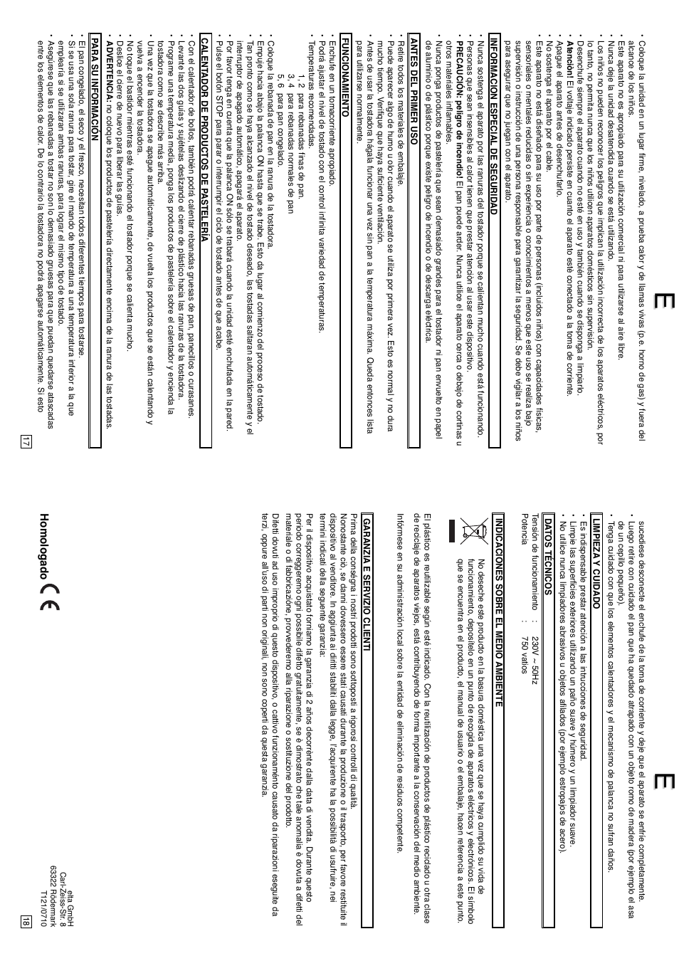 Elta IM-T121 User Manual | Page 10 / 22