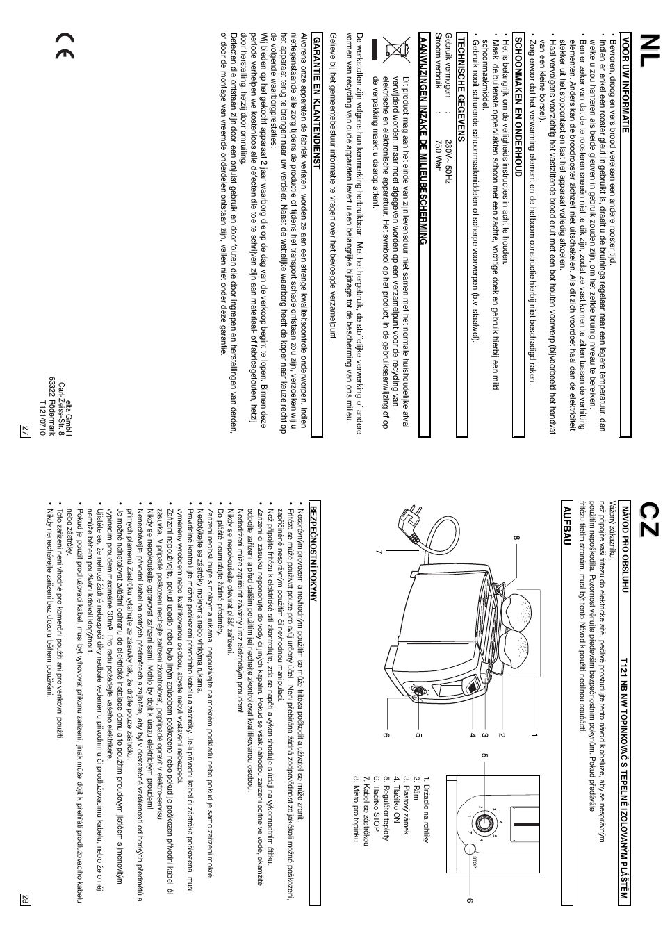 Nl cz cz | Elta IM-T121 User Manual | Page 15 / 22