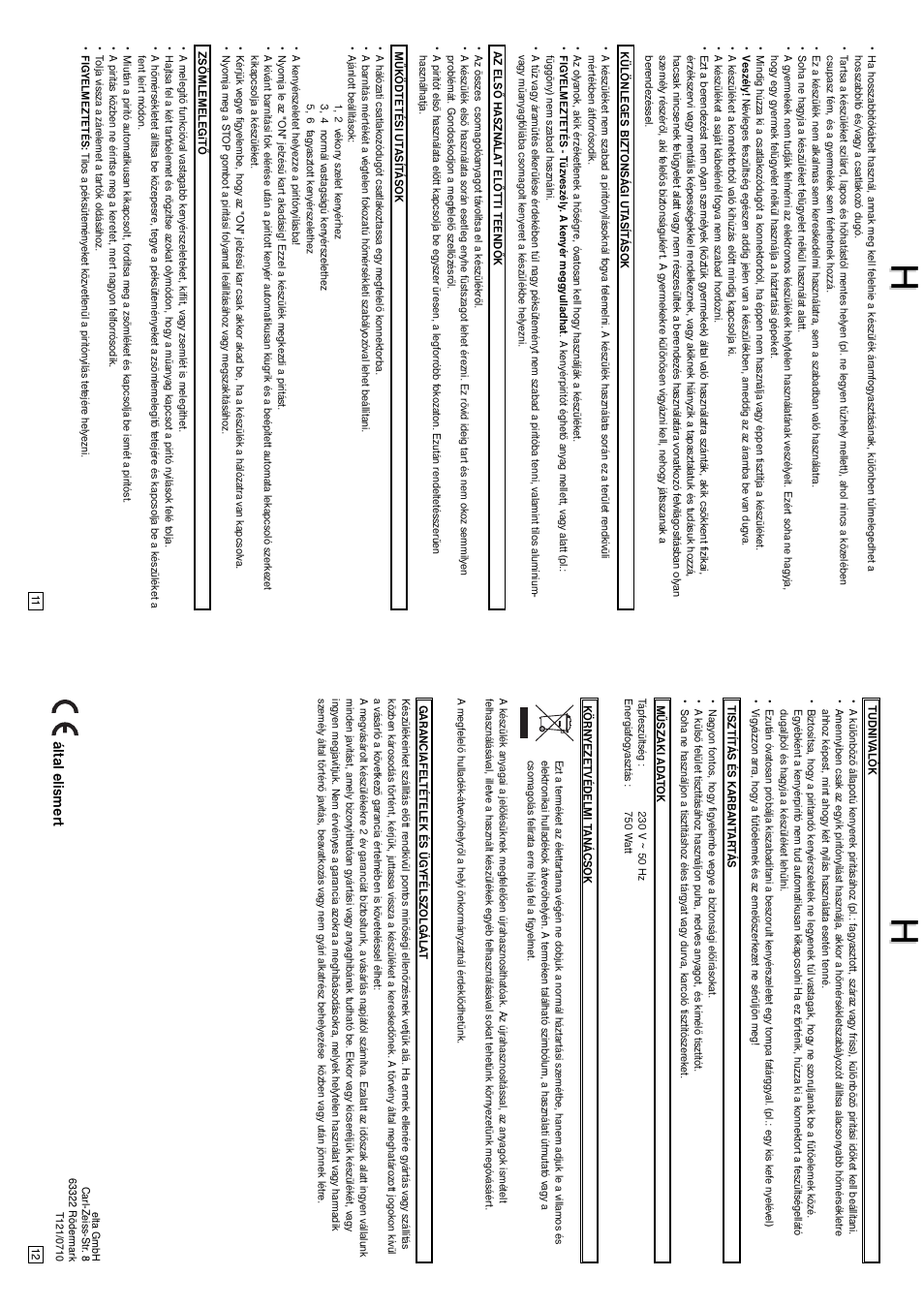 Által elismer t | Elta IM-T121 User Manual | Page 7 / 22