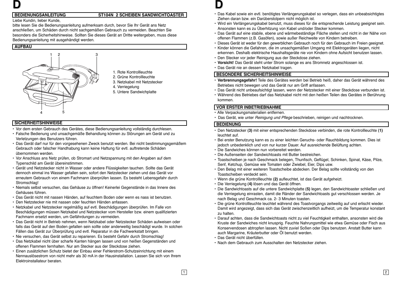 Elta ST104N User Manual | Page 2 / 18