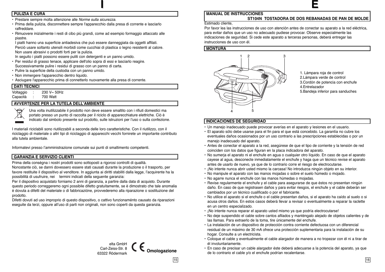 Ie e | Elta ST104N User Manual | Page 9 / 18
