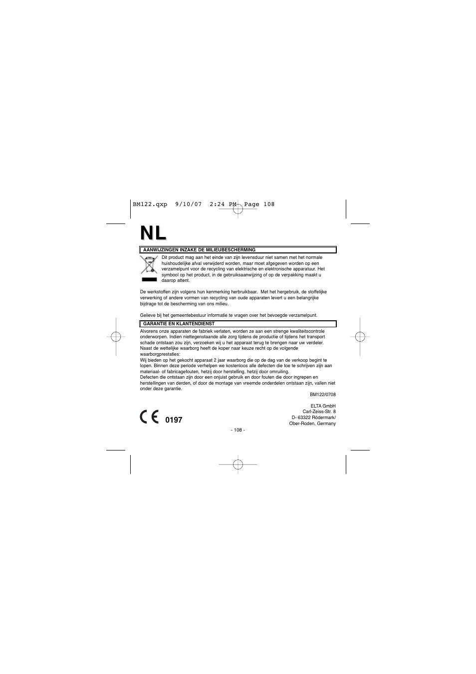 Elta BM122 User Manual | Page 108 / 181
