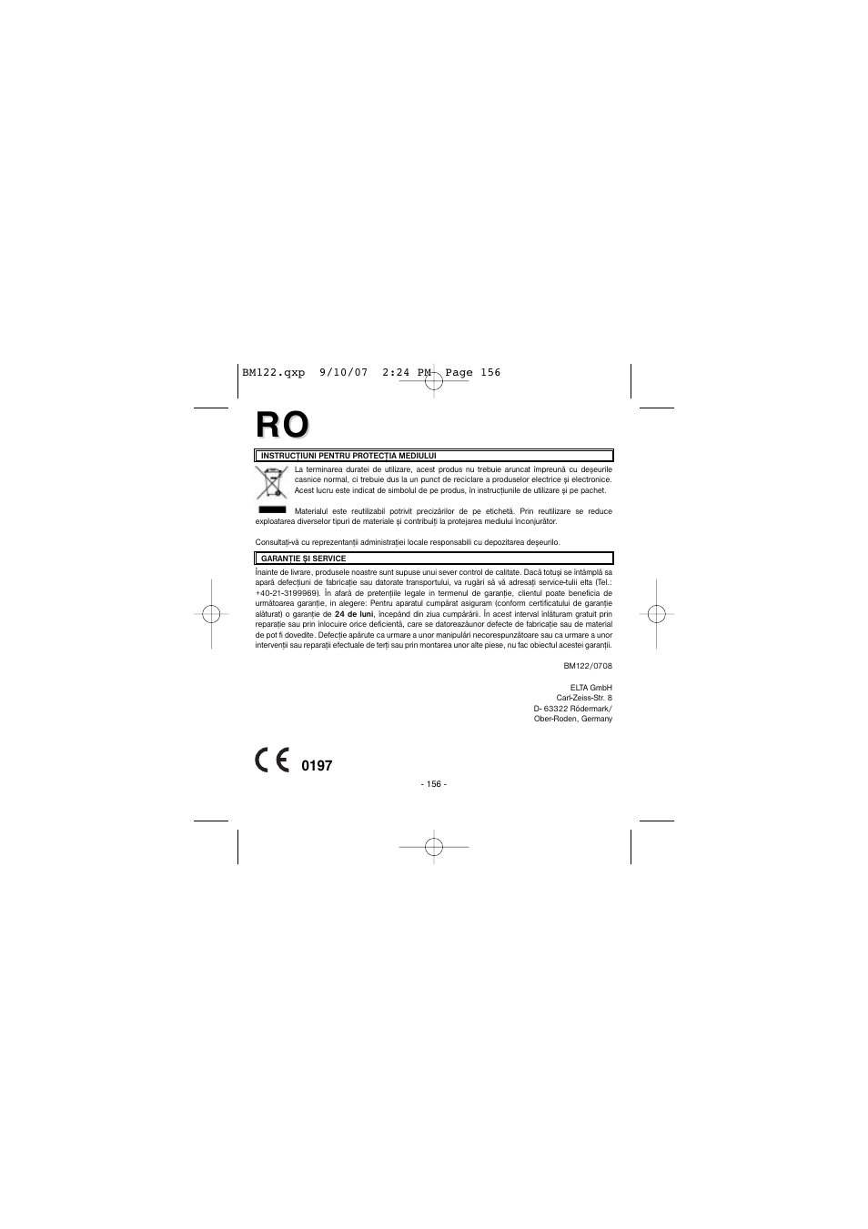 Elta BM122 User Manual | Page 156 / 181